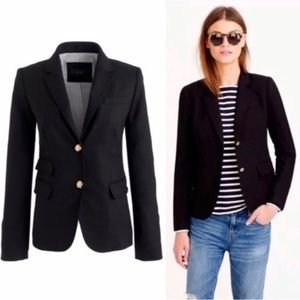 J. Crew Schoolboy Women's Wool Blend Blazer Suit Jacket 2 Button Size 2 Black